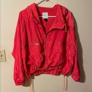 Belle Vere Vibrant Hot Pink Windbreaker Jacket